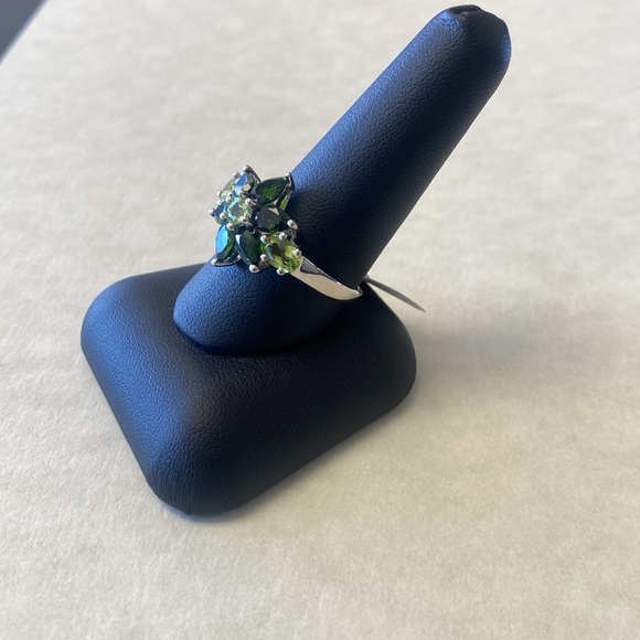Harold Trujillo sterling 925 green peridot & emerald ring size 10.0 - Picture 3 of 5